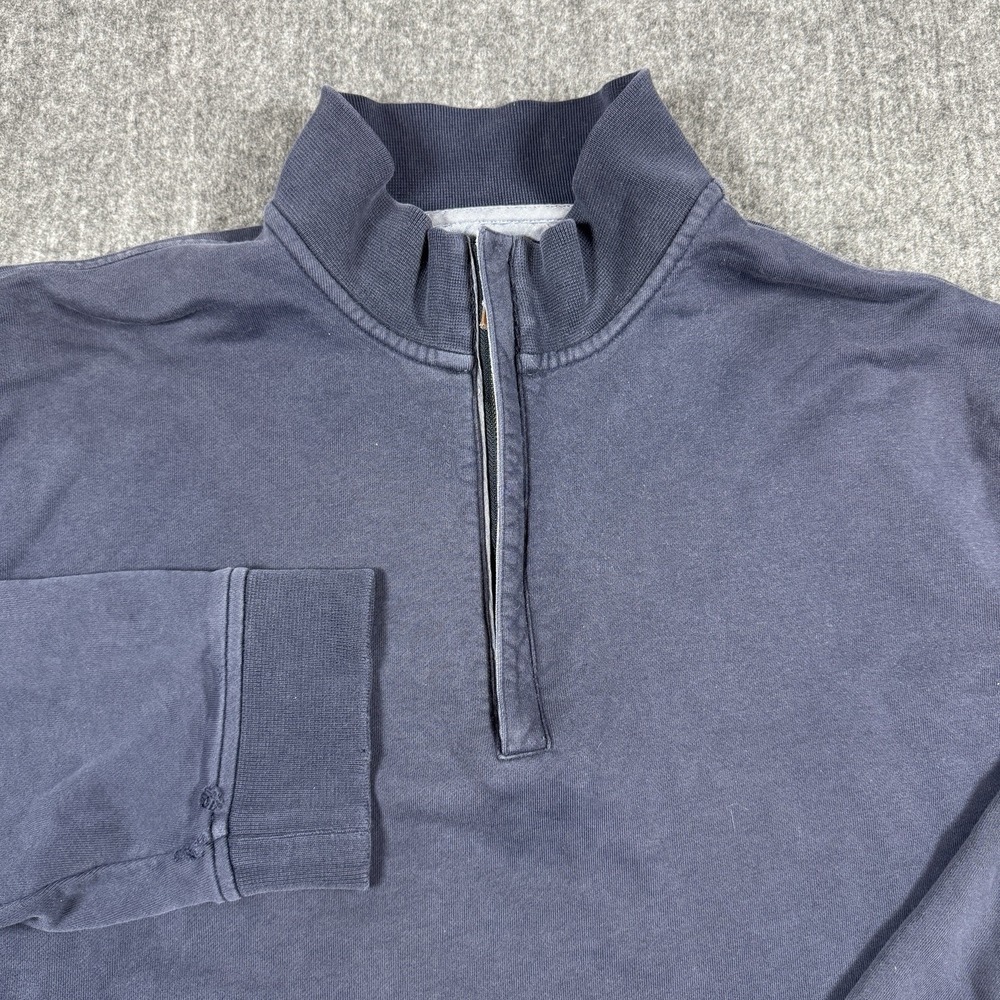 Brooks Brothers Men's XXL Navy 100% Cotton Quarter Zip Pullover Sweatshirt